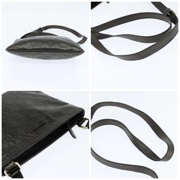 GUCCI Guccissima GG Canvas Shoulder Bag Leather Gray Gold 201538 Auth 147723 - Picture 16 of 16